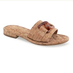 NEW Aerosoles Big Charm Link Slide Sandal (Women) 7M, NATURAL CORK